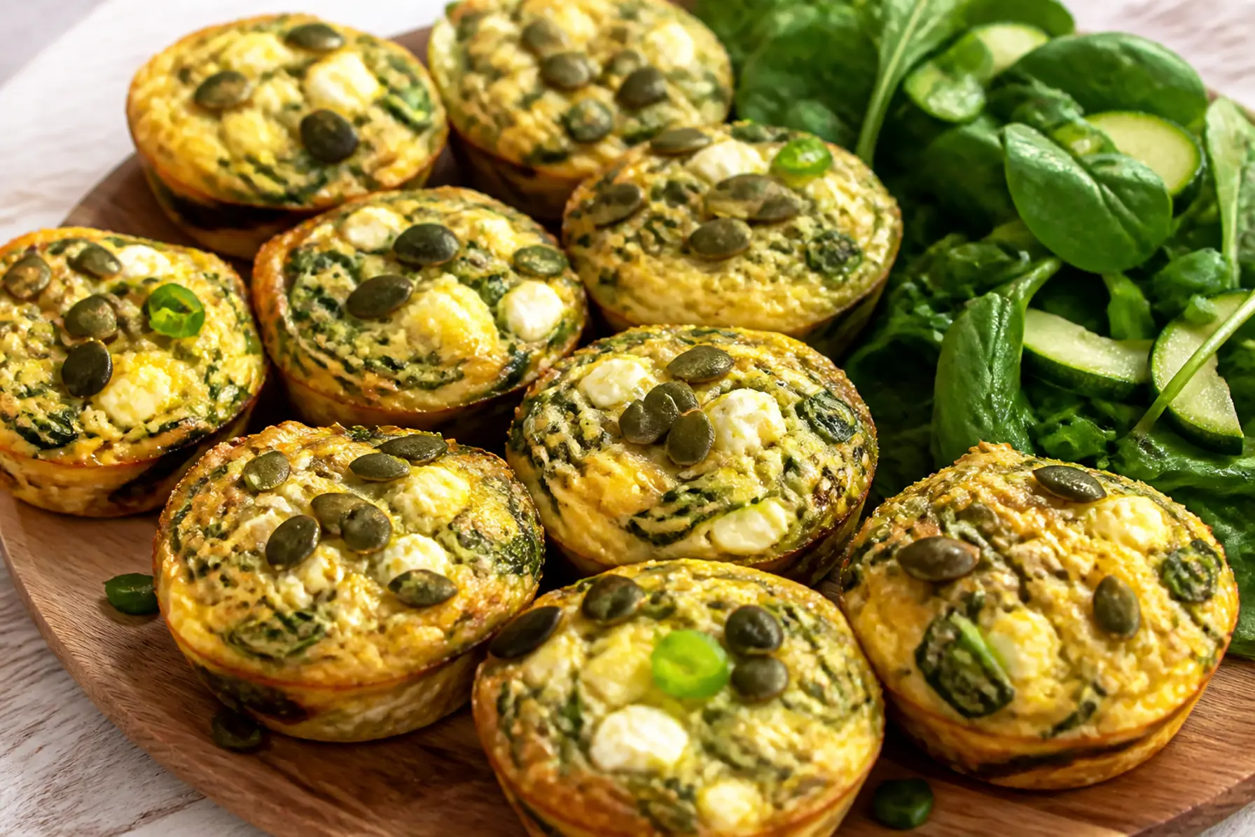 Bagte æggemuffins med feta og squash