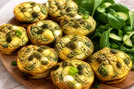 Bagte æggemuffins med feta og squash