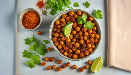 Bagte kikærter med chili og lime