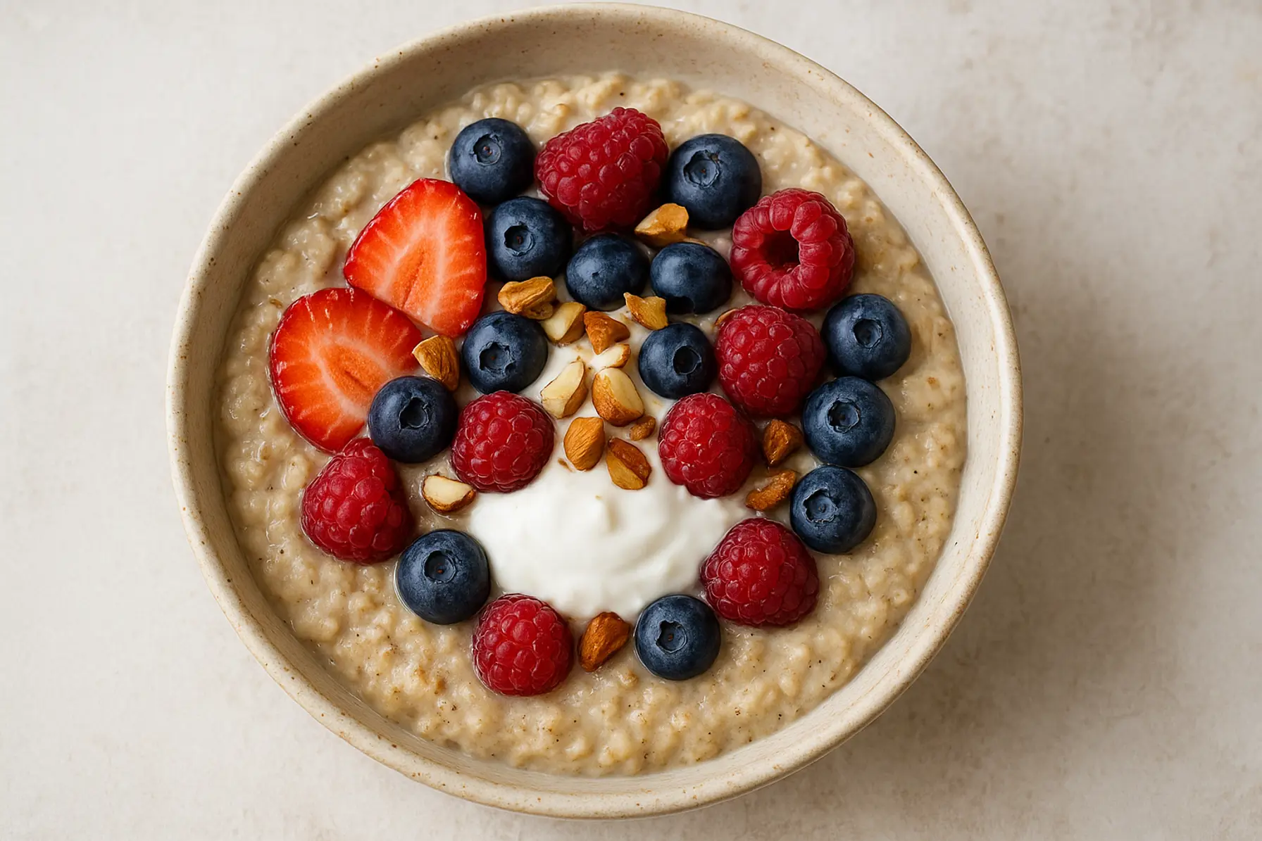 Blodsukkerstabil havregrød med chiafrø og bær