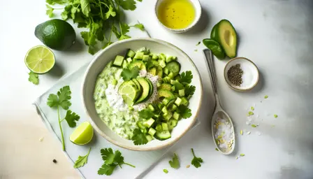Cremet avocado- og agurkesalat med lime