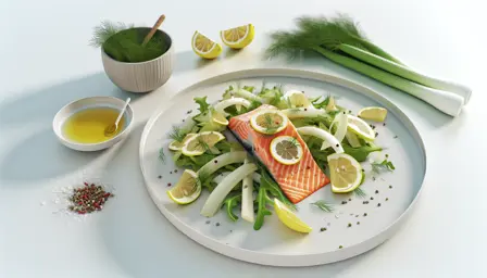 Dampet laks med citron- og fennikelsalat