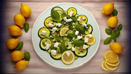 Frisk squashcarpaccio med citron og hytteost