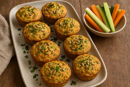 Fuldkornsæggemuffins med porre og solsikkefrø