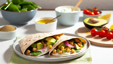Kikærtewrap med avocado og citroncreme
