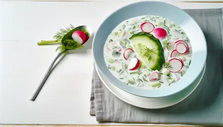 Kold agurkesuppe med dild og radiser