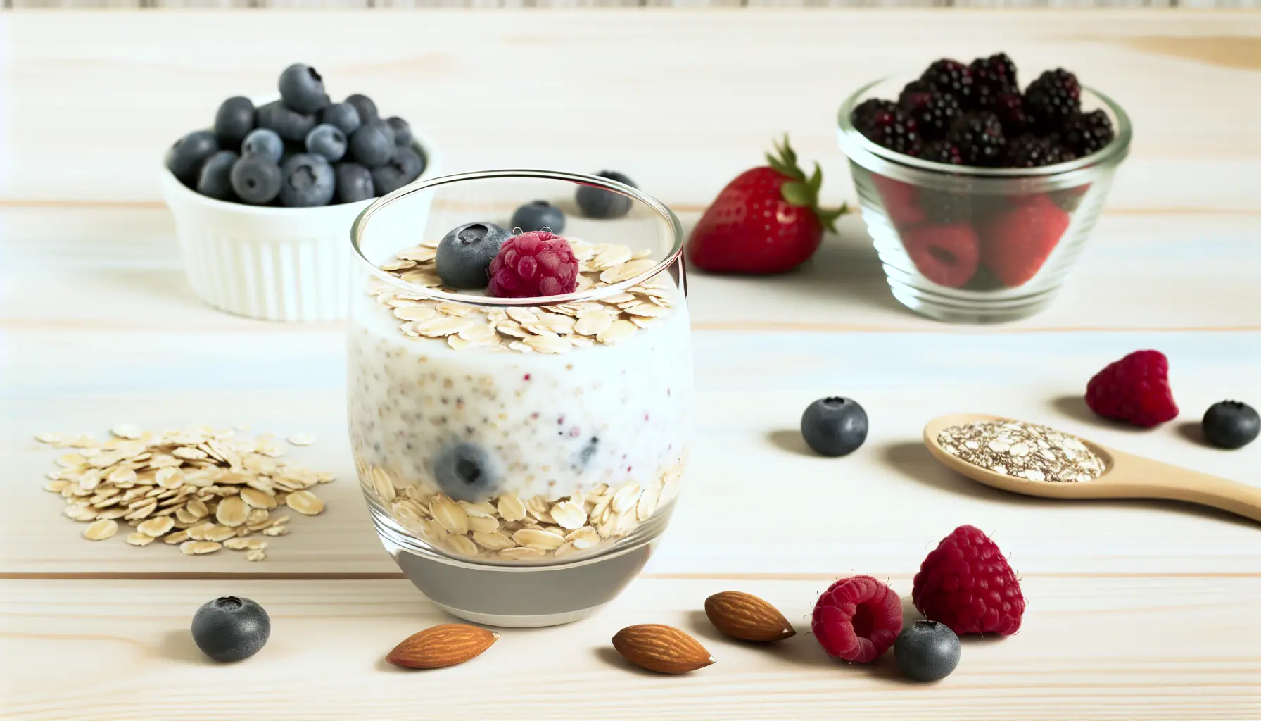 Overnight oats med mandel- og havredrik vanilje