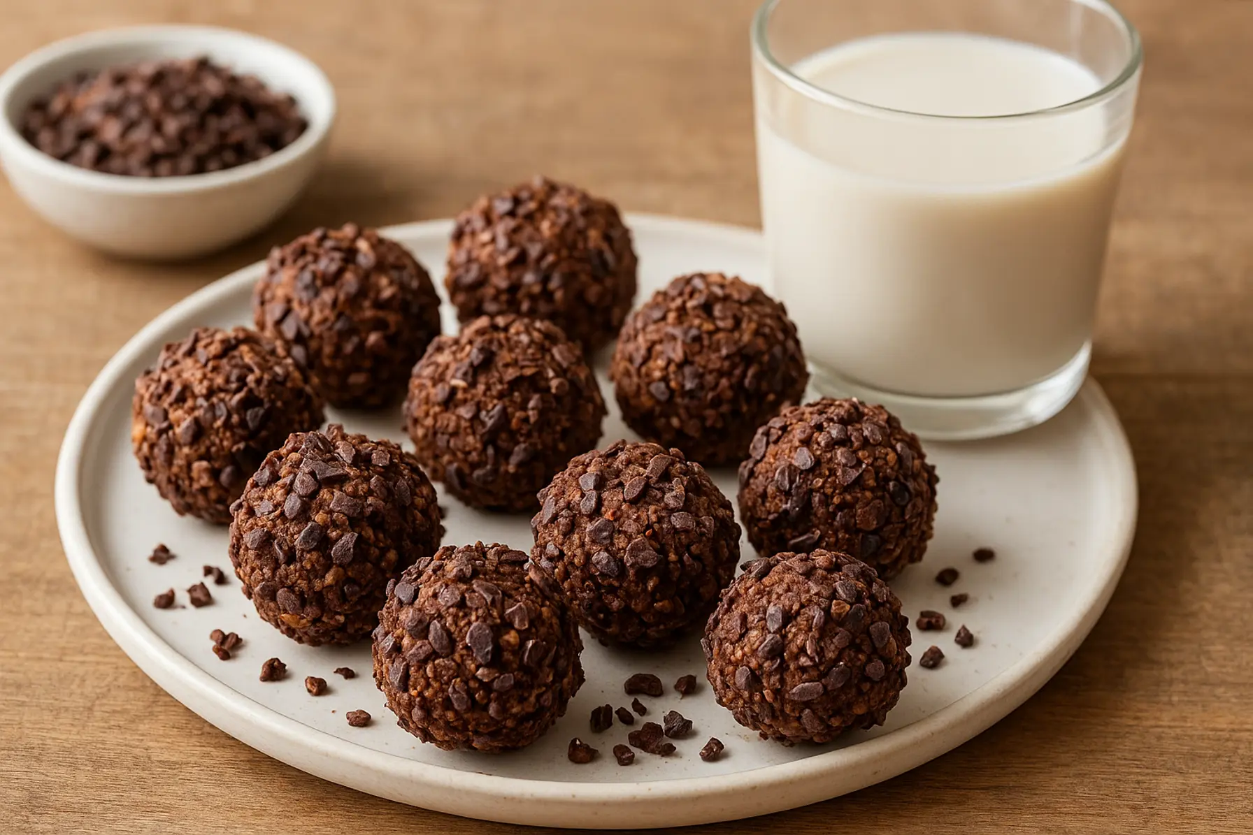 Proteinrige peanutkugler med kakaonibs